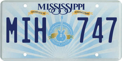 MS license plate MIH747