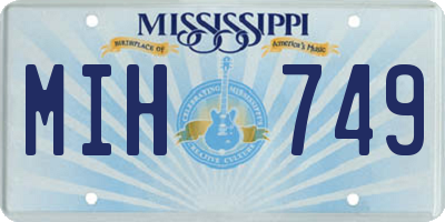 MS license plate MIH749