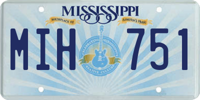 MS license plate MIH751
