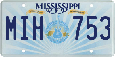 MS license plate MIH753