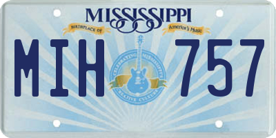 MS license plate MIH757