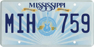 MS license plate MIH759