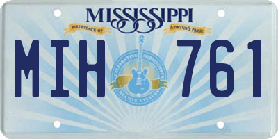 MS license plate MIH761