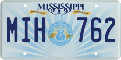 MS license plate MIH762