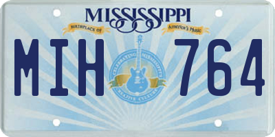 MS license plate MIH764