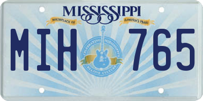 MS license plate MIH765