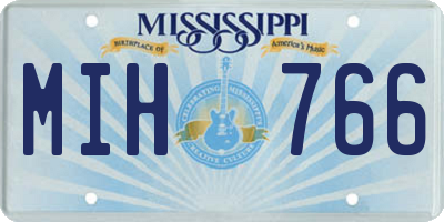 MS license plate MIH766