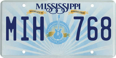 MS license plate MIH768