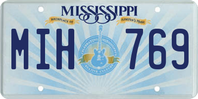 MS license plate MIH769