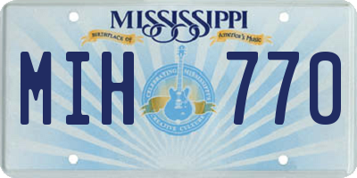 MS license plate MIH770