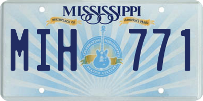 MS license plate MIH771