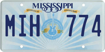 MS license plate MIH774