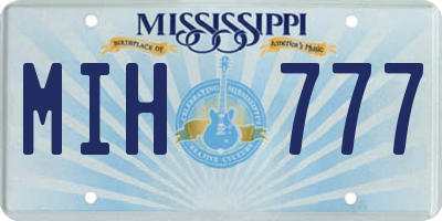 MS license plate MIH777