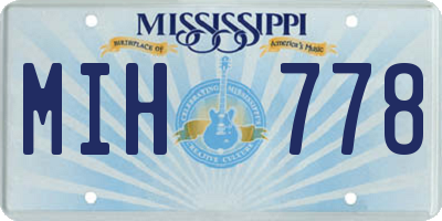 MS license plate MIH778