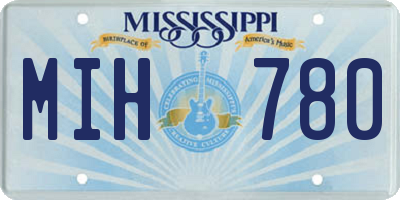 MS license plate MIH780