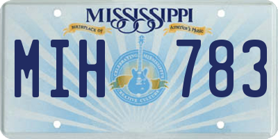 MS license plate MIH783