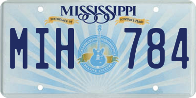 MS license plate MIH784