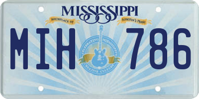 MS license plate MIH786
