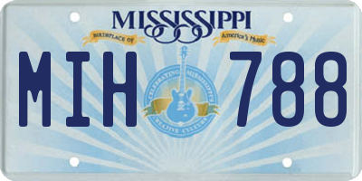 MS license plate MIH788