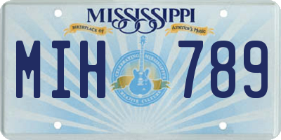 MS license plate MIH789