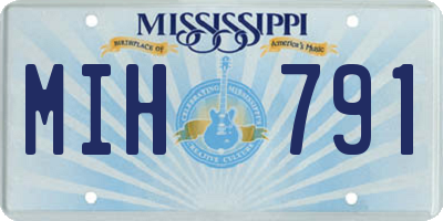 MS license plate MIH791