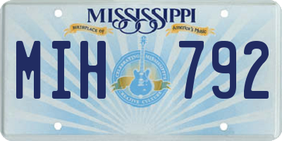 MS license plate MIH792