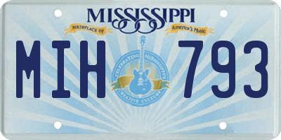 MS license plate MIH793