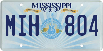 MS license plate MIH804