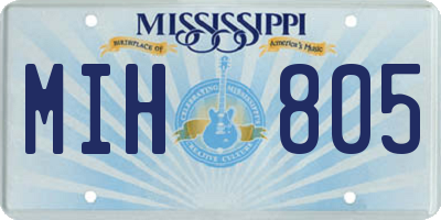 MS license plate MIH805