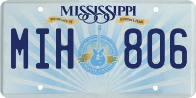 MS license plate MIH806