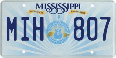 MS license plate MIH807