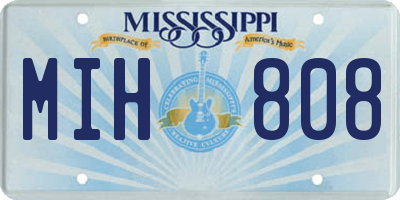 MS license plate MIH808