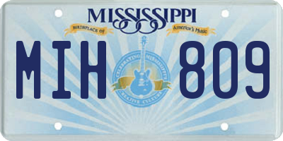 MS license plate MIH809