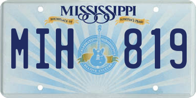 MS license plate MIH819