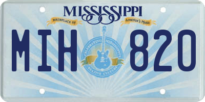 MS license plate MIH820