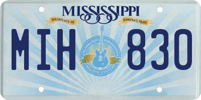 MS license plate MIH830