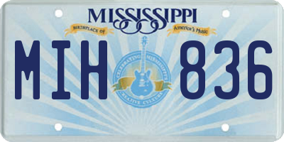 MS license plate MIH836