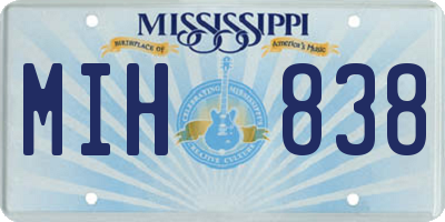 MS license plate MIH838