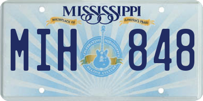 MS license plate MIH848