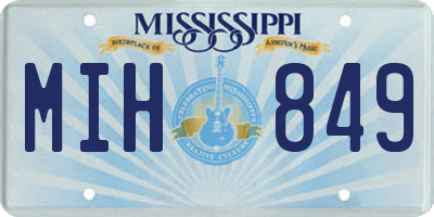 MS license plate MIH849