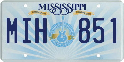 MS license plate MIH851