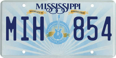 MS license plate MIH854