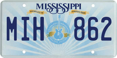 MS license plate MIH862