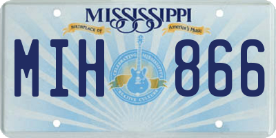 MS license plate MIH866
