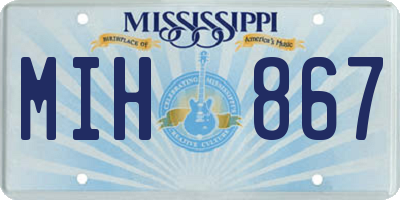 MS license plate MIH867