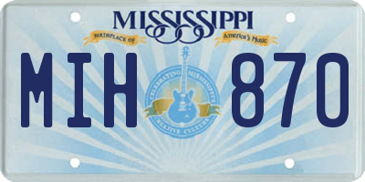 MS license plate MIH870