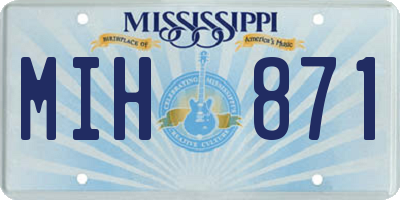 MS license plate MIH871