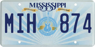 MS license plate MIH874