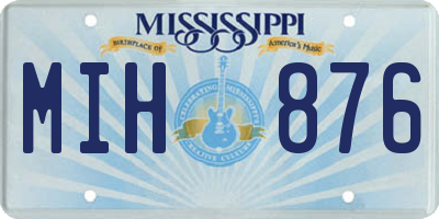 MS license plate MIH876