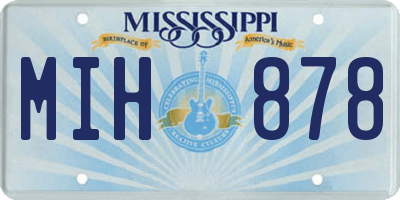 MS license plate MIH878